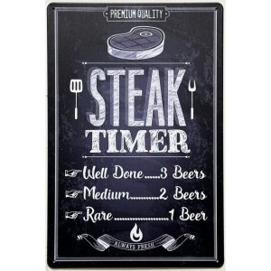 BBQ wandbord Steak Timer BBQ Barbecue 30x20cm